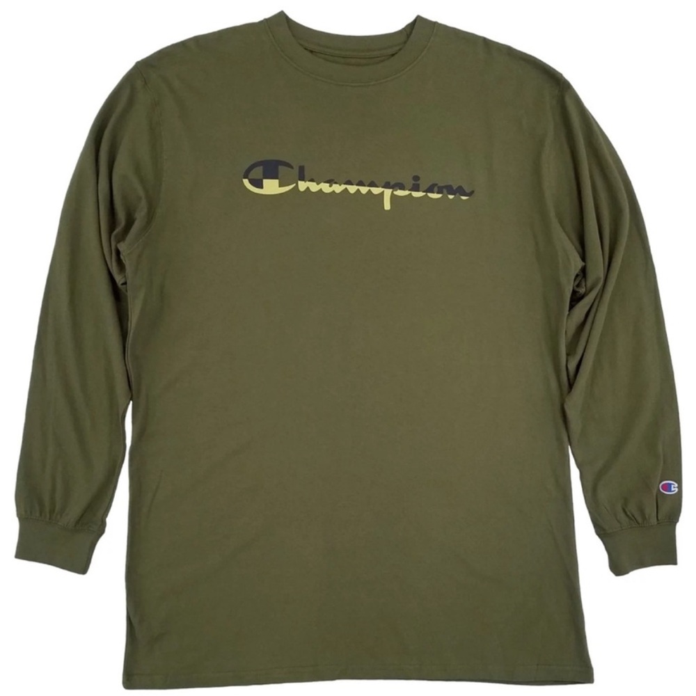 Champion Men's Big & Tall Olive Green Long Sleeve Shirt Size 2X